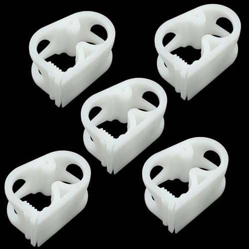 Bivethoi 5 Pcs 1/4" - 1/2" Plastic Tubing Clamps Adjustable Tube Clamp, Laboratory Pinch Valve Flow Control Hose Clamp, White - size: 1/4" - 1/2"