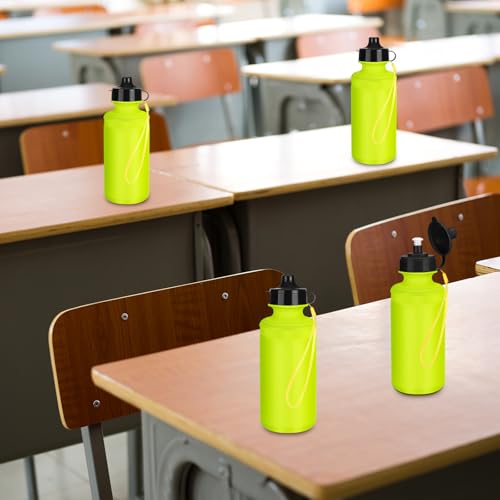 Zubebe 36 Pcs Sports Water Bottles Squeeze Bulk 21 oz | Reusable Plastic Water Bottles with Carry Strap, Back to School Supplies Summer Team Gifts for Students Travel Hiking Cycling - color: Fluorescent Green