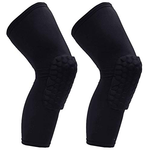PISIQI Knee Pads Compression Pads Long Leg Sleeve Collision Avoidance Brace - color: Black, size: Medium