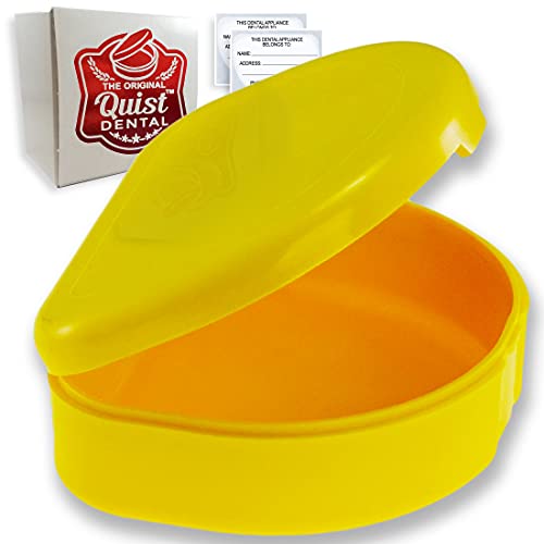QUIST (TM) Solid Orthodontic Retainer Case (Yellow) - color: Yellow