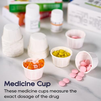 LITOPAK 500 Pack 1 oz Paper Souffle Cups, Disposable Paper Medicine Cups for Tasting Pills, Food Dessert, and Condiments - style: White-1oz-500