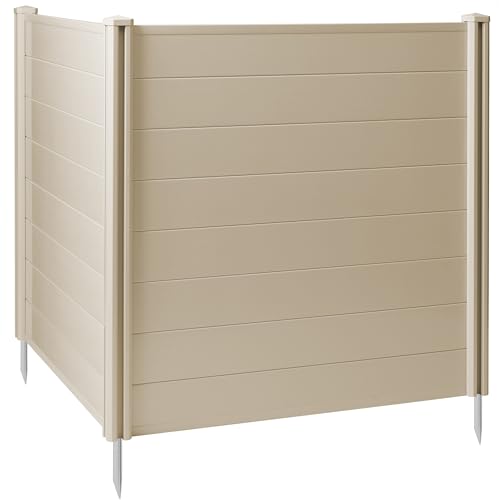 Casafield 48" x 48" Privacy Screen - Outdoor Vinyl Fence Panel Enclosure for AC/Trash Bins/Pool Equipment - Tan - color: Tan, size: 48" x 48"
