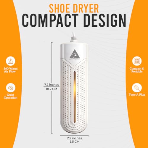 Electric Boot Dryer for Work Boots - Smart & Portable Shoe Dryer and Boot Warmer for Sweaty Shoes, Sneakers, Socks & Gloves - Quick Drying Boot Dryer for Work Boots, Ski, Sports Equipment