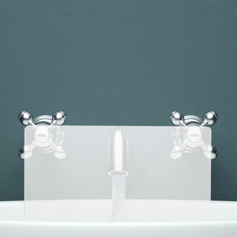 VOSAREA Acrylic Sink Splash Guard, Freestanding Kitchen Splash Panel Barrier Behind Faucet Kitchen Island Sink Backsplash Guard 13.76x8.25in