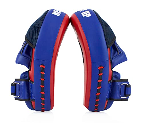 Fairtex FMV13 Maximized Focus Mitts, Muay Thai Kickboxing MMA Punching Pads - color: Red/Blue