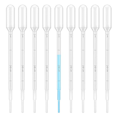 KINGLAKE Plastic Transfer Pipettes 1ml,Essential Oils Pipettes,Gradulated,Pack of 100