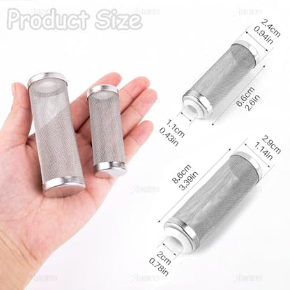 AUEAR, 2 Pack Stainless Steel Mesh Inflow Aquarium Filter Guard Intake Cover for Shrimp and Fish
