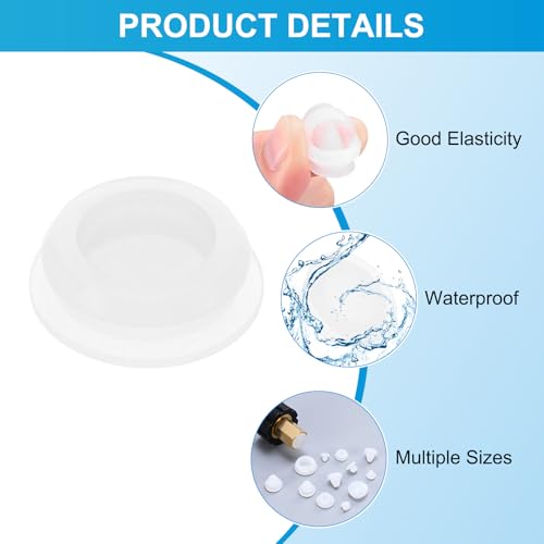 M METERXITY 25 Pack Silicone Hole Plugs - Snap in Locking Hole Plugs, Waterproof & Flexible, Apply to Automotive/Industrial/Wiring/Furniture/Offices/Kitchens (0.57-0.61 Inches, Clear) - size: 0.57-0.61 Inches