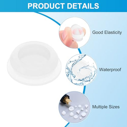 M METERXITY 25 Pack Silicone Hole Plugs - Snap in Locking Hole Plugs, Waterproof & Flexible, Apply to Automotive/Industrial/Wiring/Furniture/Offices/Kitchens (0.57-0.61 Inches, Clear) - size: 0.57-0.61 Inches
