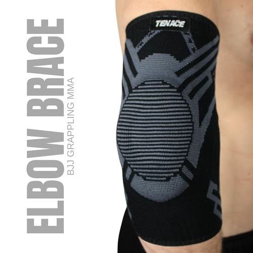 Tenace Jiu Jitsu Elbow Brace, Grappling - Compression Elbow Protection and Padded MMA, BJJ, Muay Thai, Judo - High Durability and Performance Unisex