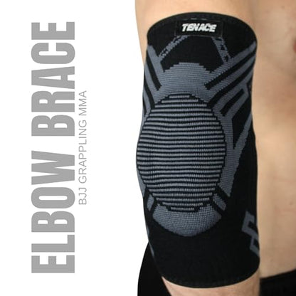 Tenace Jiu Jitsu Elbow Brace, Grappling - Compression Elbow Protection and Padded MMA, BJJ, Muay Thai, Judo - High Durability and Performance Unisex