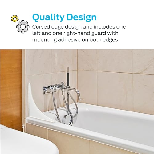 EZ-FLO 7 x 9 Inch White Bathroom Shower Splash Guard, Pack of 2, 15266