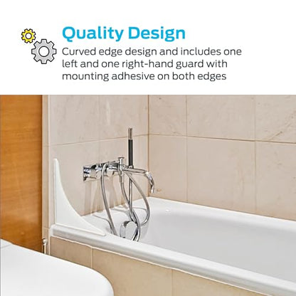 EZ-FLO 7 x 9 Inch White Bathroom Shower Splash Guard, Pack of 2, 15266