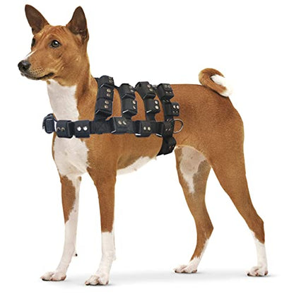 Weighted Tactical Dog Vest, No Pull Harness Symmetric Weight Pockets for Muscle & Weight Loss, Fit Pitbull GSD Husky, Heavy Nylon Service Harness Black - size: Dog's Waist 29.5"-36.5" | VEST ONLY