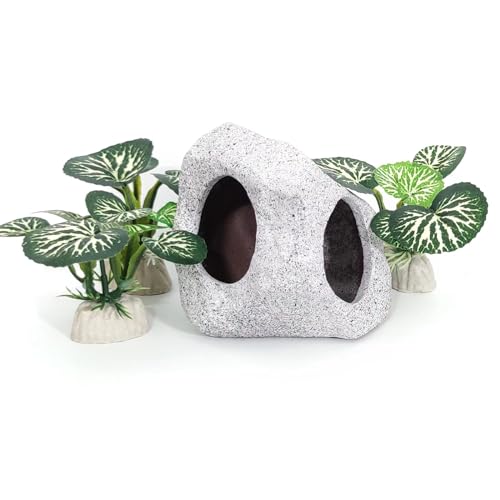 Fish Aquarium Decorations Cave Hide with Viewing Window for Betta Fish Tank Decor - color: Green 3