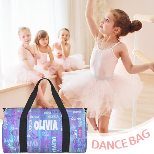 Custom Named Dance Ballet Bag, Gradient Blue Galaxy Shiny - color: Gradient Blue