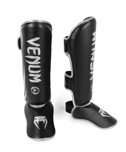 Venum Challenger Standup Shin Guards - color: Black/Silver, size: Medium