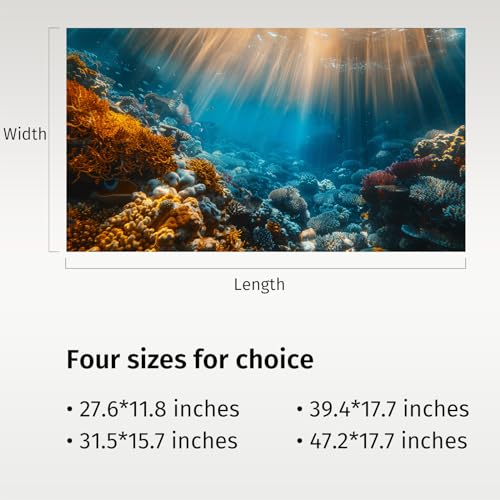 Aquarium Background, Ocean Fish Tank Background, Terrarium Background Cloth 28 x 12 inches - color: 1 pack, size: 28x12in