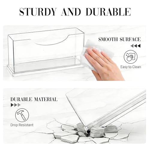 Guest Towel Napkin Holder Bathroom - Clear Waterproof Vertical Disposable Paper Napkins Hand Towel Holder Tray for Kitchen Dining Table Home Hotel Office Decorative - size: Vertical - Guest Towel Holder