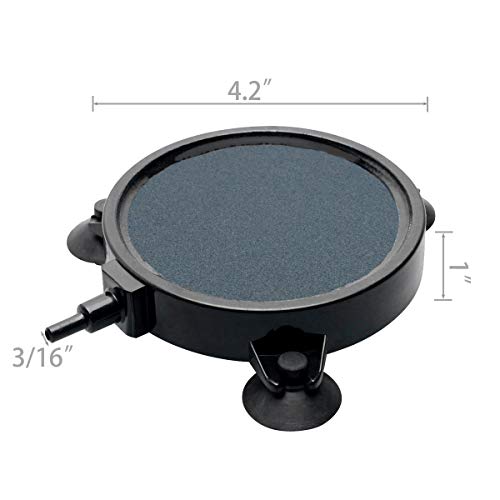 4.2-Inch Air Stone Disc Bubble Diffuser with Suction Cups for Oxygenation in Fresh/Saltwater Tanks, Ponds, Hydroponic, Aquaponics, and as a Decorative Airstone for Aquariums - size: 2 PCS