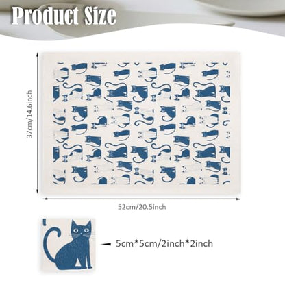 SUPERDANT 5PCS Cartoon Cat Underglaze Paper Transfer Animal Transfer Paper for Clay Ceramic Porcelain Under Glaze Transfers for Pottery Enamel Decals Blue Underglaze Decal Papers Handcrafted Gifts - style: Cartoon Cat
