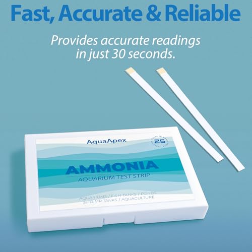 Ammonia Test Kit Aquarium (100 Strips) 0.25ppm High Precision Aquarium Test Kit for Freshwater & Saltwater | Fish Tank Test Strips Dedicated to Ammonia Detection. - size: AMMONIA 100 Strips