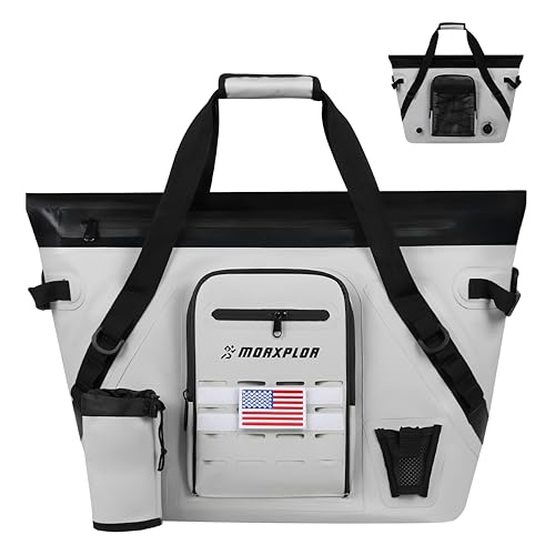 Insulated Fish Cooler Kill Bag with Flat Bottom-26x18 31x14 40x16 50x18 60x20 70x25 Inches Waterproof Fishing tackle Kill Cooler Bag - color: Light Grey-26x18x9