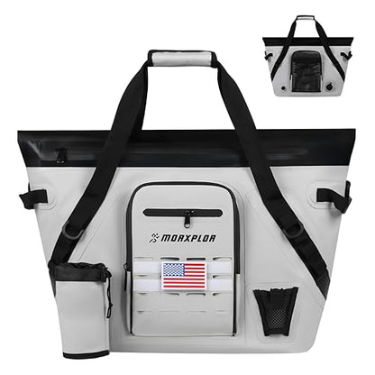 Insulated Fish Cooler Kill Bag with Flat Bottom-26x18 31x14 40x16 50x18 60x20 70x25 Inches Waterproof Fishing tackle Kill Cooler Bag - color: Light Grey-26x18x9