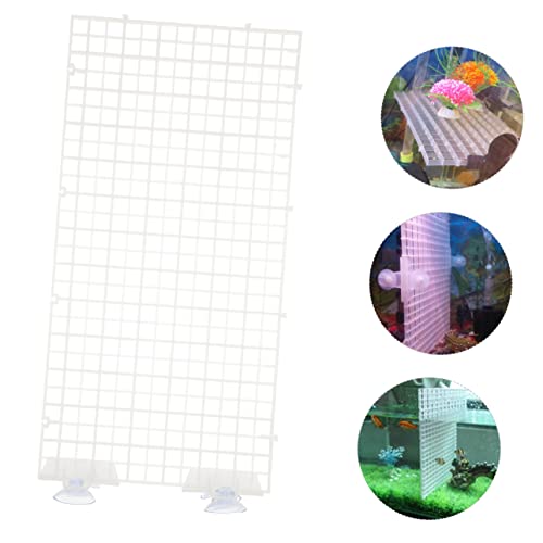 LIOOBO Aquarium Isolation Panel Lattice Plate Spliced Fish Tank Divider Suction Cups 30x15cm 4pcs for Mixed Breeding and Isolation in Aquariums Random Color