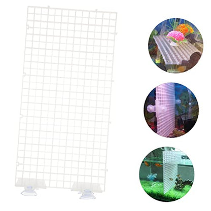 LIOOBO Aquarium Isolation Panel Lattice Plate Spliced Fish Tank Divider Suction Cups 30x15cm 4pcs for Mixed Breeding and Isolation in Aquariums Random Color