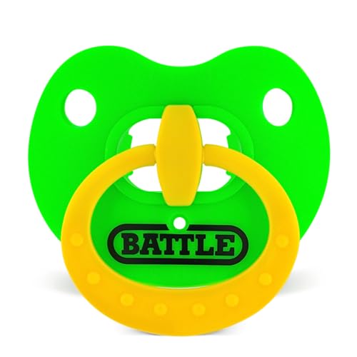 Battle Binky Oxygen Football Mouthguard | Maximum protection for safe secure fit, Built-in airflow channels, No boiling required, Advanced composite material - color: Neon Green/Yellow