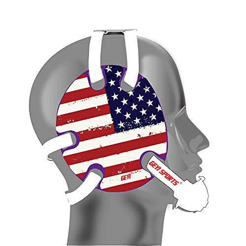 Wrestling Headgear with American Flag Wraps(Adult) - color: Purple