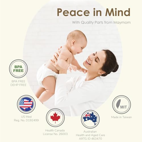 Maymom Pump Parts Compatible with Medela Symphony, 19mm Flange (Detachable Shield and Connector) Not Original Medela Symphony Replacement Pump Parts 45mL-Bottle Tube Cap Membrane Valve