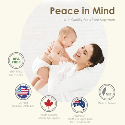 Maymom Pump Parts Compatible with Medela Symphony, 19mm Flange (Detachable Shield and Connector) Not Original Medela Symphony Replacement Pump Parts 45mL-Bottle Tube Cap Membrane Valve