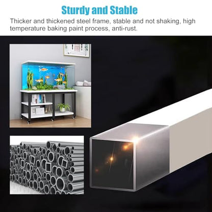 Fish Tank Stand,Modern Black Fish Stand for 10-30 Gallon Tanks, Mobile Storage Cabinet on Wheels, 60x30x70cm, Versatile Rack Shelf for Home Aquarium Setup - size: (LxWxH)60x30x70cm