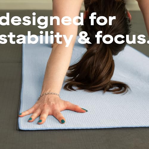 S&T INC. Aura Microfiber Yoga Mat Towel with Grip, 24" x 72", Blue - color: Blue