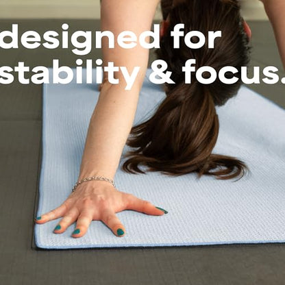 S&T INC. Aura Microfiber Yoga Mat Towel with Grip, 24" x 72", Blue - color: Blue