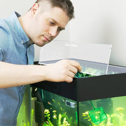 Sieral Aquarium Polycarbonate Canopy Set 2 Pcs 22.95 x 11.5 x 0.12 Inch for 33/40/55 Fish Tank with Center Brace Aquariums Cover Fish Tank Lid with a Hook Knife, Breathable Hole and Handle, Clear - color: Clear, size: 48x13in