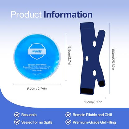 samply Wisdom Teeth Gel Ice Packs, Face Wrap for Jaw & Cheek, Cold Packs - color: Navy Blue