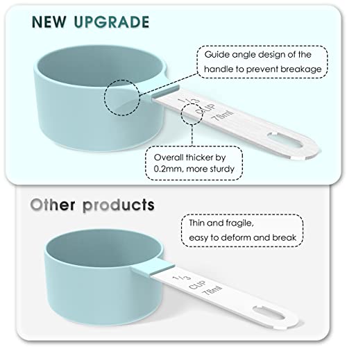 Measuring Cups & Spoons Set, Stackable Cups and Spoons, Nesting Measure Cups with Stainless Steel Handle, Kitchen Gadgets for Cooking & Baking (Red) - color: Red
