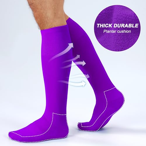 XZQTIVE Soccer Shin Guards with Shin Sleeves and Soccer Socks, Football Shin Pads Set for Kids Youth and Adult - color: purple, size: L(Youth/Adult)
