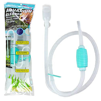 TERA PUMP TRFTCLN Aquarium Gravel Cleaner (BPA Free) Aquarium Sand Cleaner/Water Siphon with Long Nozzle & Water Flow Controller (10-20 Gallon Tank) - size: Large