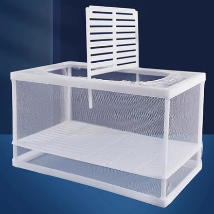 2PCS Protective Aquariums Breeding Cage Netting Nursery Tanks with Suction Cup for Fry Rearing and Secure Observation Fish Breeding Box with Suction Cup