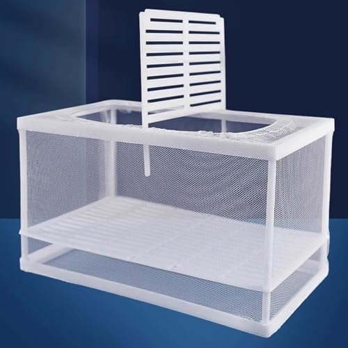 2PCS Protective Aquariums Breeding Cage Netting Nursery Tanks with Suction Cup for Fry Rearing and Secure Observation Spawning Box for Aquariums Fish - color: small