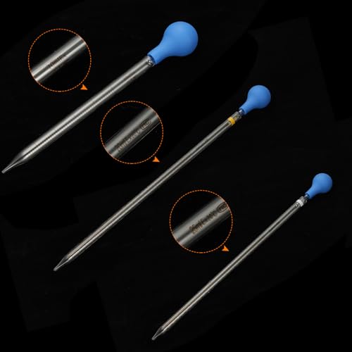 PATIKIL Graduated Dropper Pipettes Kit, 3 Pack 10ml/20ml/25ml Borosilicate Glass Pipette with Rubber Squeeze Bulb for Transfer Liquid for Lab, Chemistry - size: 10ml/20ml/25ml