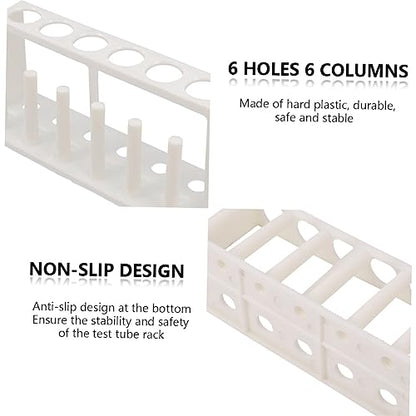 Plastic Test Tube Holder Rack Laboratory Organizer for Water Quality Testing Design for Stability for School Science Experiments