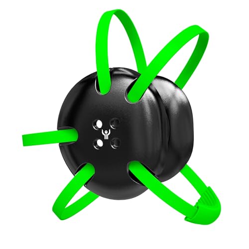 Classic Wrestling Headgear, Dark Green Straps - style: Black w/ Neon Green Straps