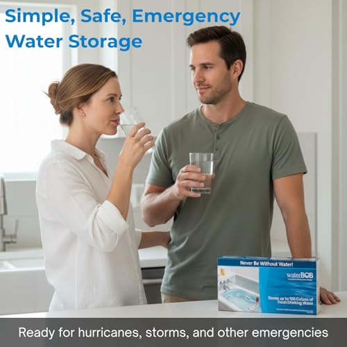 Bathtub Emergency Water Storage Bladder Up To 100 Gallon Capacity - Food Grade Liner with Hand Pump for Hurricane and Disaster Preparedness - BPA Free Drinking Water Container