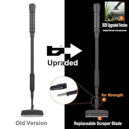 6IN1+1 (2026 New Upgrade Edition) Aquarium Cleaning Tools Long Handle Adjustable Length 20~36Inches Fish Tank Cleaner Kit Algae Scraper Scrubber Brushes Set - size: 20~36In