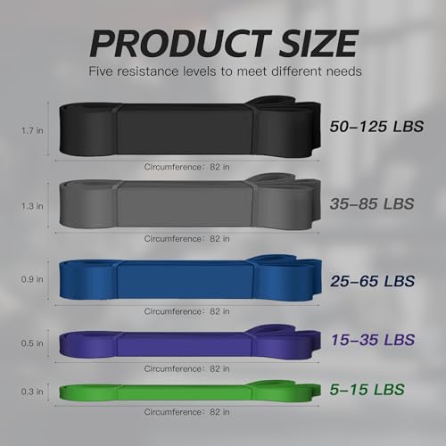 Pull Up Bands, Resistance Bands Set, Exercise Workout Bands for Men & Women, Ideal for Body Stretching, Physical Therapy and Muscle Training - color: Purple